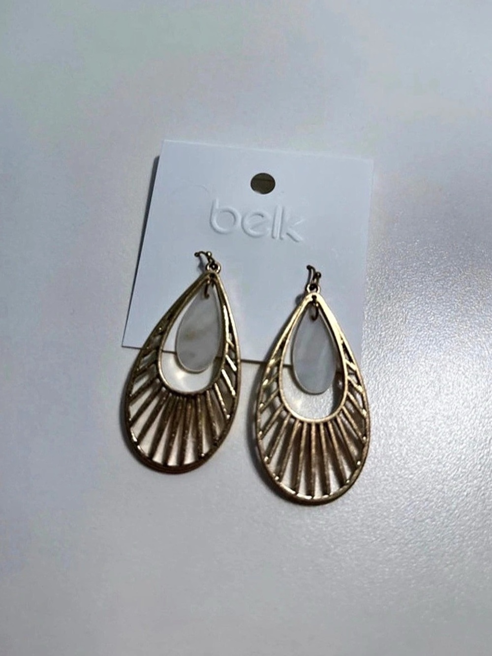 Belk Teardrop Openwork Earrings in Gold NWT